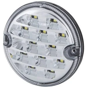 Hella - 2ZR357028041 - Faro retromarcia LED, rotondo, 10/, trasparente, a bullone, 17 LEDs
