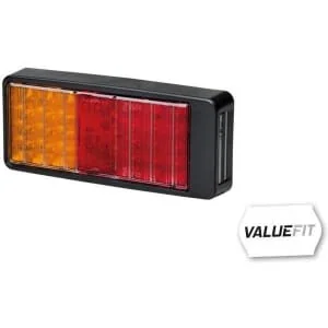 Hella ValueFit - 2VA357020011 - Luce posteriore LED, rettangolare, 9/, rossa/ambra, da avvitare, MM, 27 LED's