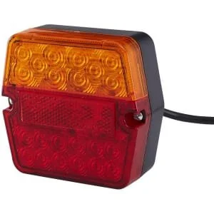 Hella ValueFit - 2VB357023011 - Faro posteriore LED, quadrato, 9/, rosso/ambra, a bullone, mm, 25 LED