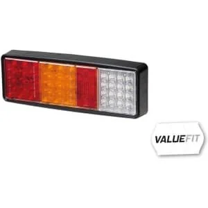 Hella ValueFit - 2VP357019001 - Luce posteriore LED, rettangolare, 9/10/30/, rossa/ambra/trasparente, da avvitare, MM, 40 LED's