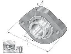Ina - FLCTE12 - Supporto cuscinetto ovale FLCTE