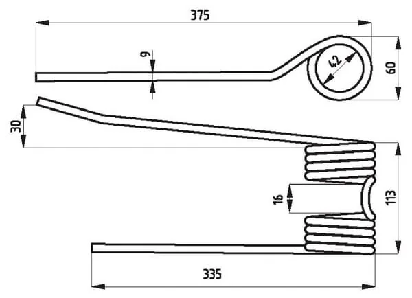 Kramp - 3350PZ106Z - Dente andanatore stretto, 375x113x42, destro