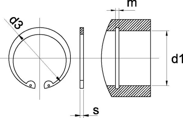 Kramp - 47211RVS - Anello elastico interno 11x1mm DIN472 in acciaio inossidabile