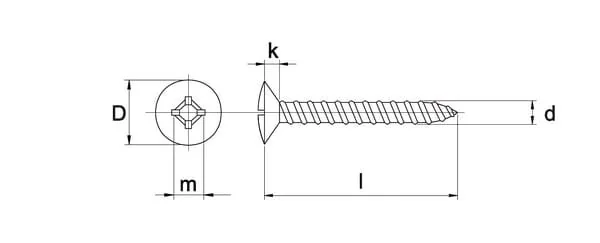 Kramp - 7983C4295RVSP100 - Vite autofilettante 4.2x9.50mm PZ2 svasata, acciaio inossidabile, DIN 7983C