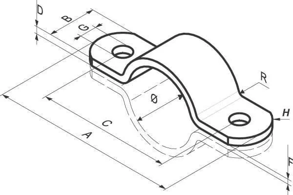 Kramp - 82601L - Morsetto per tubo metà Therm.Znpl