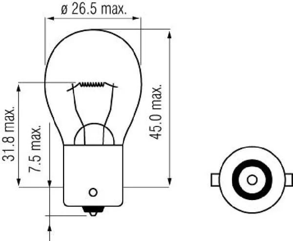 Kramp - B1228 - Lampadina S25 12V 18W Ba15s Kramp