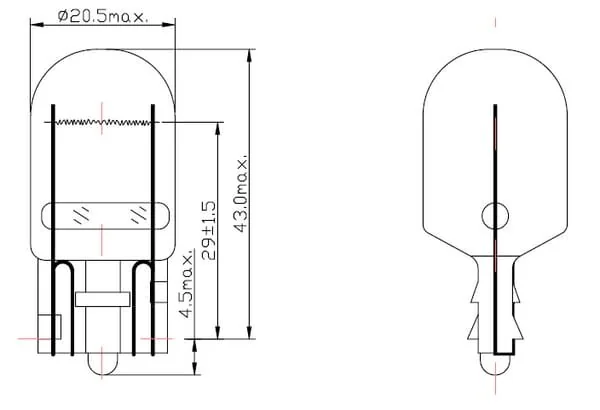Kramp - B1241T20 - Lampadina W21W 21W T20d W3X16d