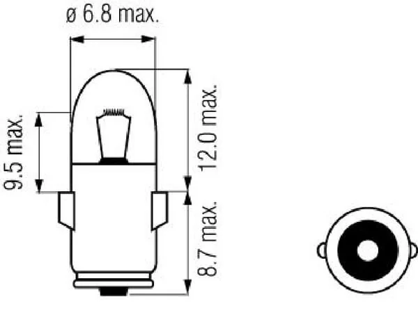 Kramp - B2443 - Lampadina T8/4 24V 3W Ba7s Kramp