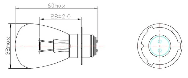 Kramp - BA1271 - Lampadina 35/35W P15D-3 RP30