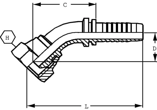 Kramp - CLPGLO41245 - Raccordo a swage M12 6L 45°