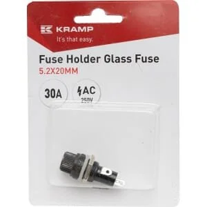 Kramp - FH5220B30A - Portafusibili fusibile di vetro 30A AC 5.2x20mm