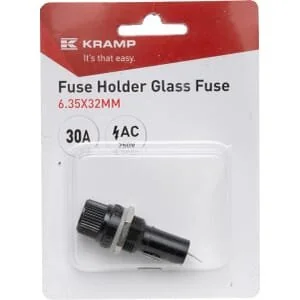 Kramp - FH6332B30A - Portafusibili fusibile di vetro 30A AC 6.35x32mm