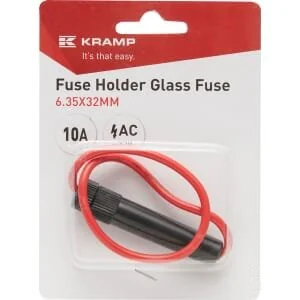 Kramp - FH6332B - Portafusibili fusibile di vetro 10A AC 6.35x32mm