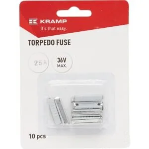 Kramp - FS10025A - Fusibile siluro ceramico 25A Blue (x10)