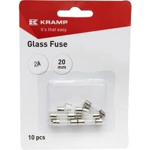 Kramp - FS1002A - Fusibile in vetro 2A 20mm (x10)