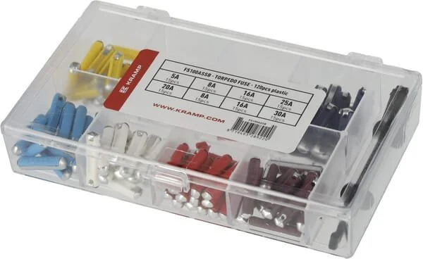 Kramp - FS100ASSB - Fusibile siluro plastico assortimento Box (120 pcs)
