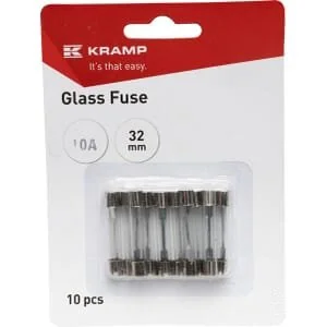 Kramp - FS1510A - Fusibile in vetro 10A 32mm (x10)