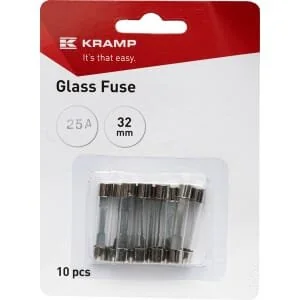 Kramp - FS1525A - Fusibile in vetro 25A 32mm (x10)