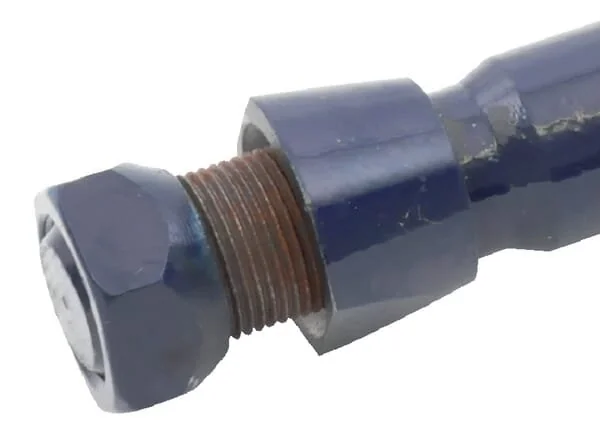Kramp - FT410451KR - Dente caricatore, diritto, sezione a stella 35x1100mm, punta affilata con dado M22x1.5mm, blu