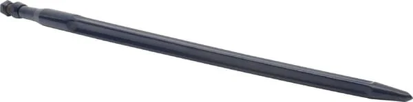 Kramp - FT484326KR - Dente caricatore, diritto, sezione a stella 35x820mm, punta affilata con dado M22x1.5mm, nero