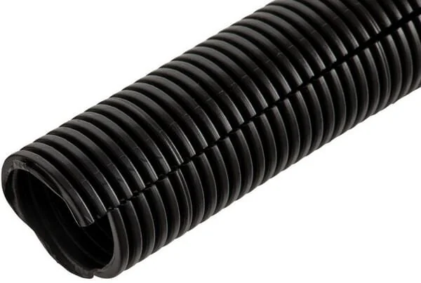 Kramp - FTBL28025 - Tubo di protezione 28 mm 25 m ondulato flessibile, aperto, nero
