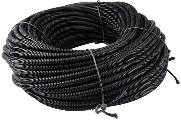Kramp - FTBLC06100 - Tubo di protezione 6 mm 100 m in corrugato flessibile, chiuso, nero