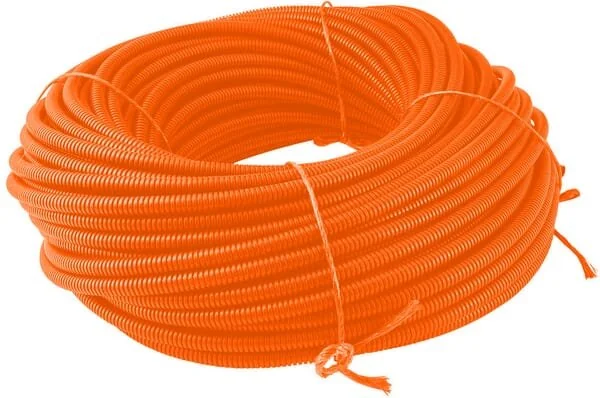 Kramp - FTOR19050 - Tubo di protezione 19 mm 50 m ondulato flessibile, aperto, arancione