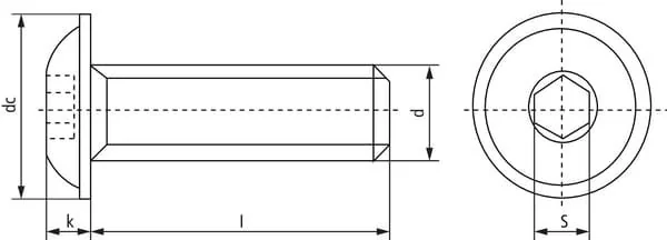 Kramp - ISO7380ULF860109 - Vite esagonale a testa piatta e tonda 10.9