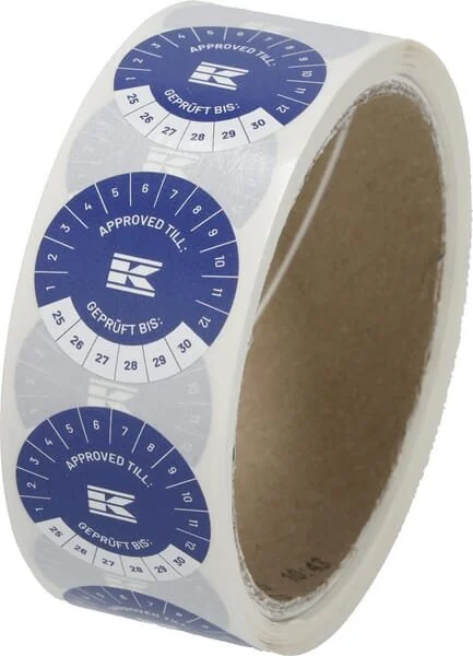 Kramp - KEA1ED - Adesivo in rotolo "Approved Till" EN+DE, Blu