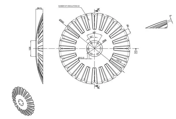 Kramp - KM060552N - Disco dell'erpice dentato 560x5mm, aggressivo