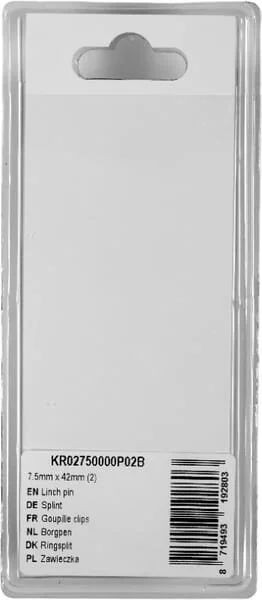 Kramp - KR02750000P02B - Perno di bloccaggio 7.5mm x 42mm (2)