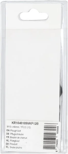 Kramp - KR1040109VKP12B - Vite aratro M10x40mm, TFCC (12)