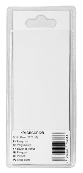 Kramp - KR1040COP12B - Vite aratro M10x40mm, TF2E (12)