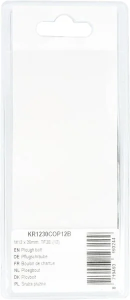 Kramp - KR1230COP12B - Bullone aratro M12x30mm, TF2E (12)