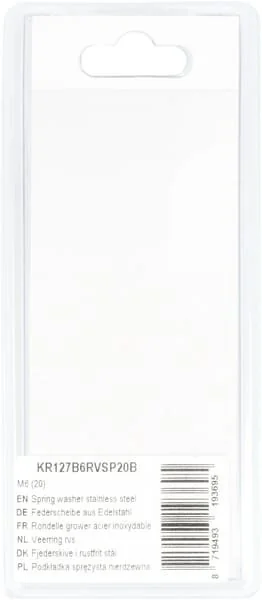 Kramp - KR127B6RVSP20B - Rondella elastica acciaio inossidabile M6 (20)