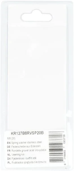 Kramp - KR127B8RVSP20B - Rondella elastica acciaio inossidabile M8 (20)