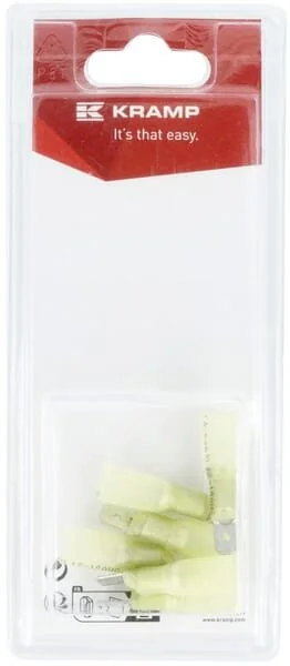 Kramp - KR1440890031P06B - Terminale a lama maschio, giallo 6.3x0.8mm - 4.0-6.0mm² (6)