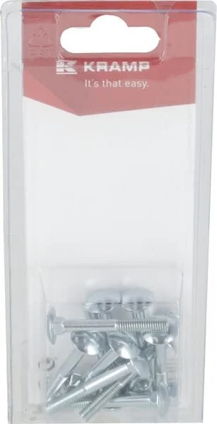 Kramp - KR603540P10B - Dado e bullone a testa quadra M5x40mm, 4.6 (10)