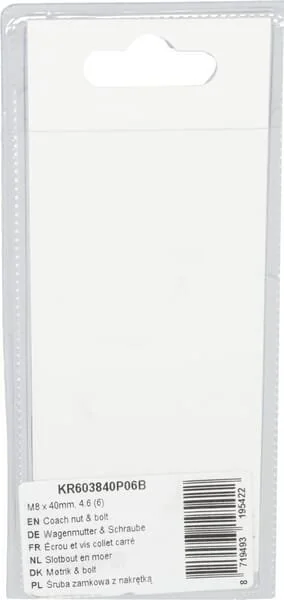 Kramp - KR603840P06B - Dado e bullone M8x40mm, 4.6 (6)