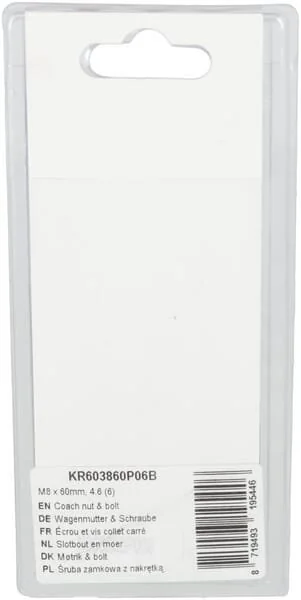 Kramp - KR603860P06B - Dado e bullone M8x60mm, 4.6 (6)