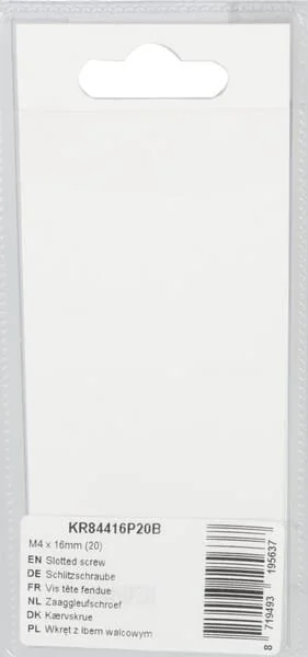 Kramp - KR84416P20B - Vite a testa cilindrica con intaglio M4x16mm (20)