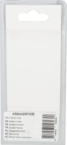 Kramp - KR84420P20B - Vite a testa cilindrica con intaglio M4x20mm (20)