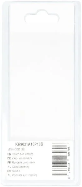 Kramp - KR9021A10P10B - Rondella per bullone a testa quadra M10x30 Diameter (10)