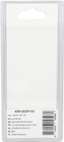 Kramp - KR912625P10B - Bullone a brugola M6x25mm, 8.8 (10)