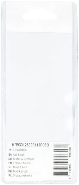 Kramp - KR933126093412P06B - Dado e bullone M12x60mm (6)