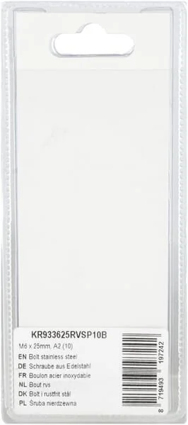 Kramp - KR933625RVSP10B - Bullone acciaio inossidabile mm, A2 (10)