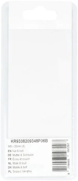 Kramp - KR9338209348P06B - Dado e bullone M8x20mm (6)