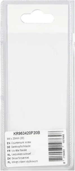 Kramp - KR963420P20B - Vite svasata M4x20mm (20)