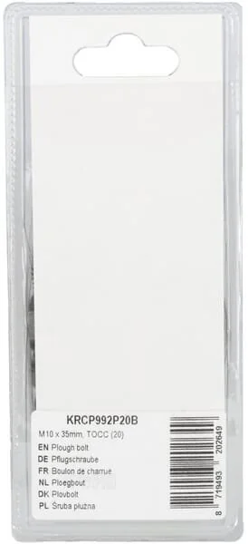 Kramp - KRCP992P20B - Vite aratro M10x35mm, TOCC (20)