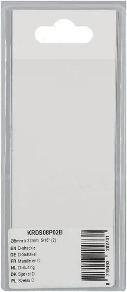 Kramp - KRDS08P02B - Grillo D, diametro 8mm x 32mm, (2)